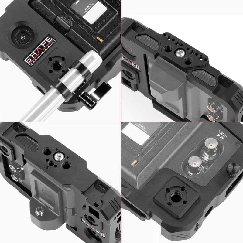 SHAPE cage for Atomos Shinobi monitor with 15 mm LWS swivel rod clamp 5