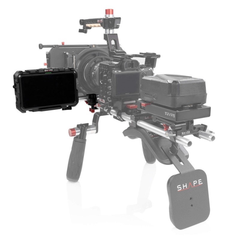 SHAPE cage for Atomos Shinobi monitor with 15 mm LWS swivel rod clamp 10