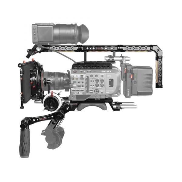 Sony FX9 baseplate, cage, top handle, long VF, 4x5.6 matte box, follow focus pro