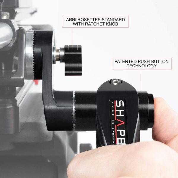 Telescopic SHAPE black handle Arri rosette cuffs kit