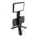 Friction swivel and tilt monitor light, microphone mount cold shoe base	
