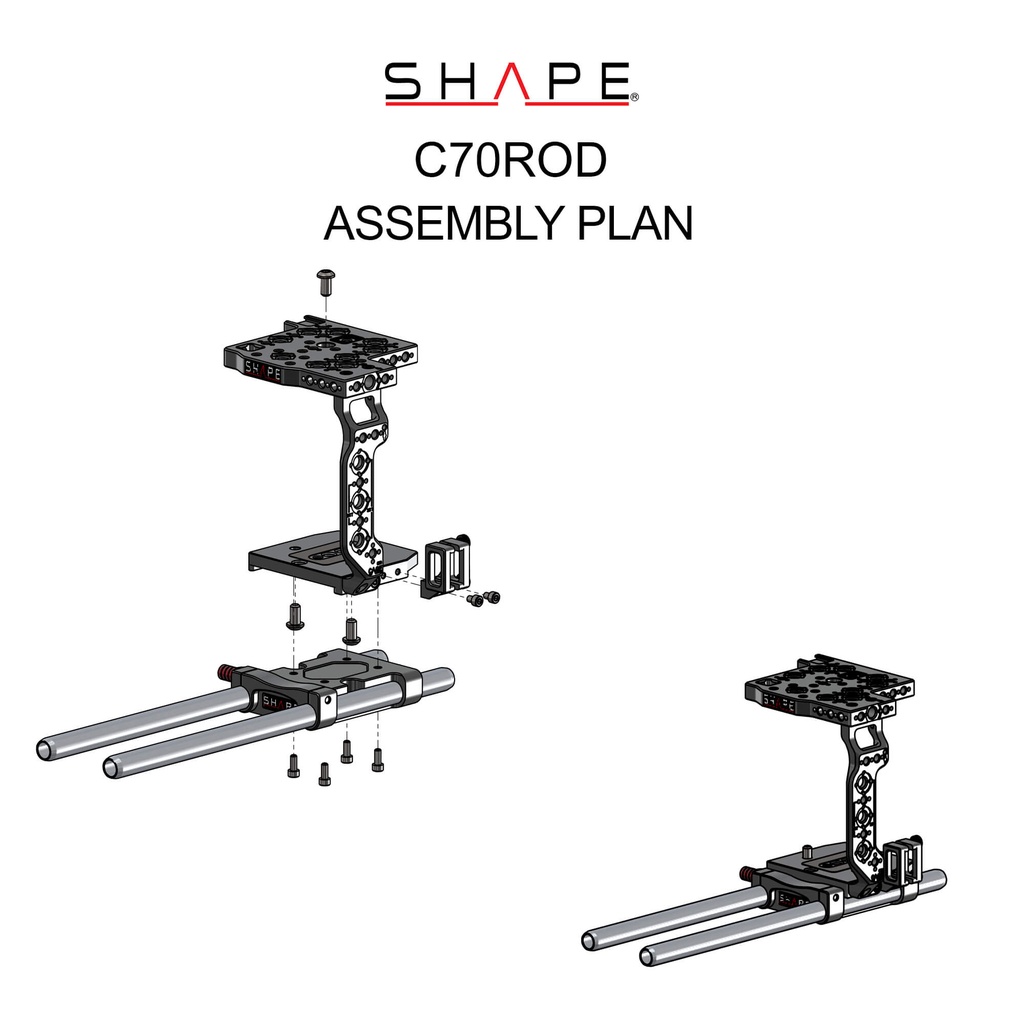SHAPE Canon C70 cage 15 mm LW rod system
