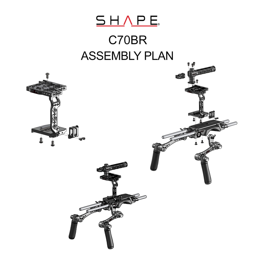 SHAPE Canon C70 baseplate, cage with handles
