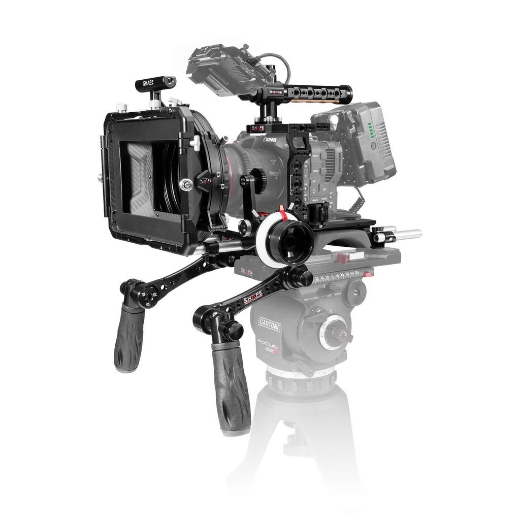 SHAPE Canon C70 baseplate, cage with handles, matte box, follow focus pro