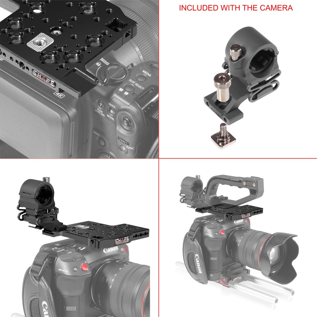 SHAPE Canon C70 baseplate, cage with handles, matte box, follow focus pro