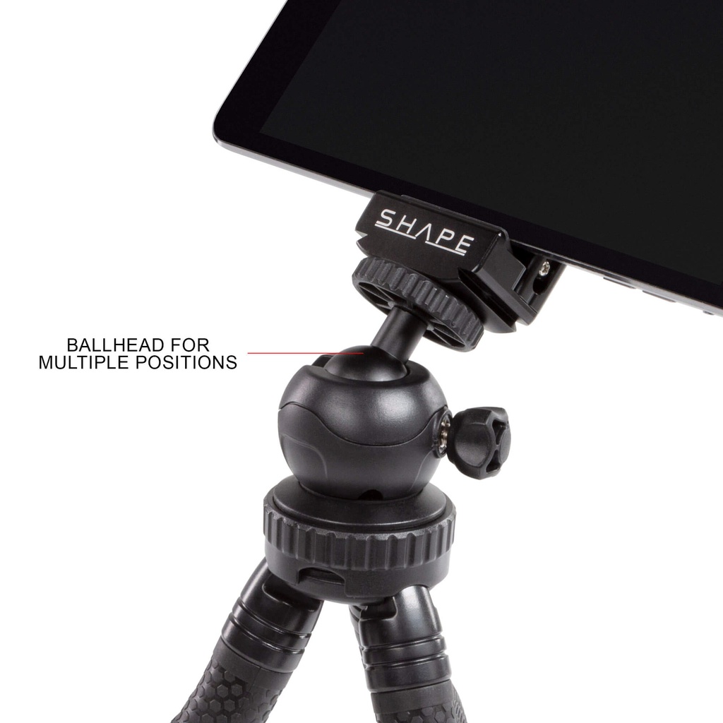 SHAPE Tablet Aluminum Mount and Tripod Flexible Grip with Ball Head