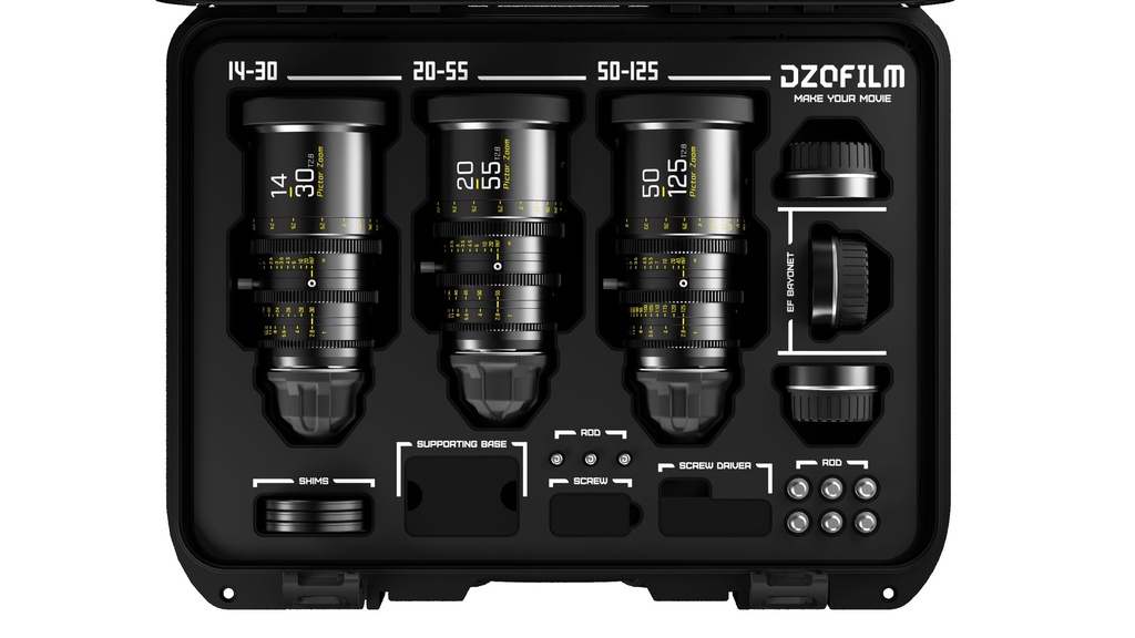 DZOFILM Pictor Zoom 3-Lens Kit - Safety Case (14-30/20-55/50-125 T2.8) (Black）