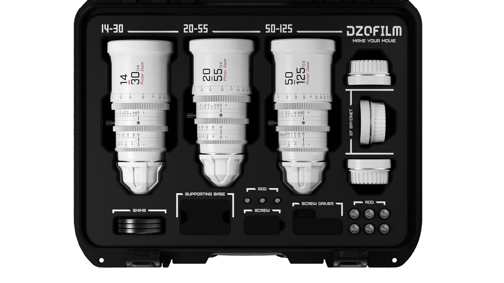 DZOFILM Pictor Zoom 3-Lens Kit - Safety Case (14-30/20-55/50-125 T2.8) (White）
