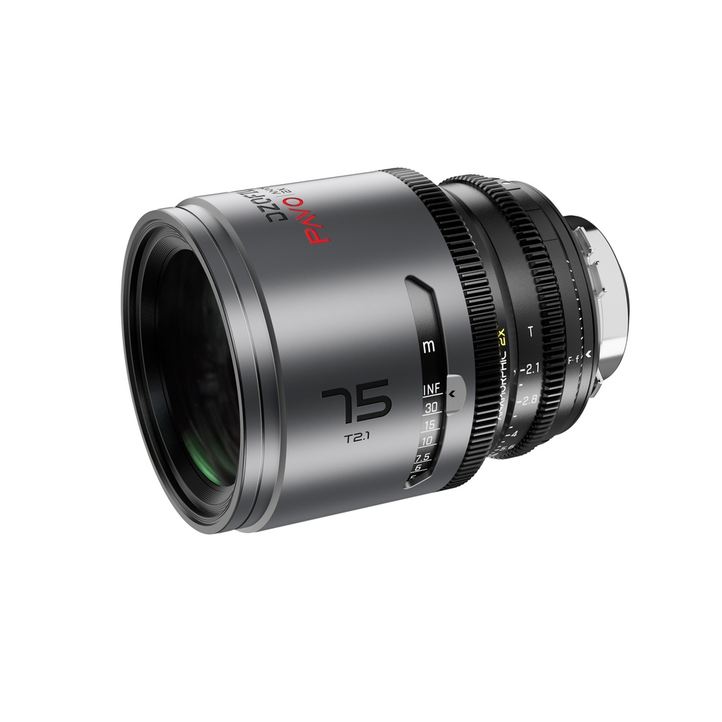 DZOFILM Pavo 2x Anamorphic 75mm T2.1 for PL/EF Mount (S35) metric - Golden Coating