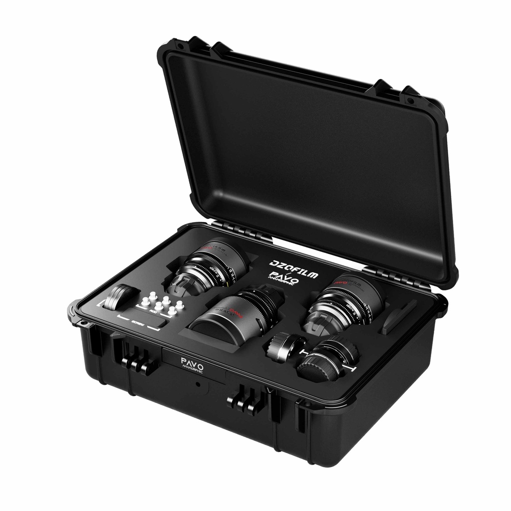 DZOFILM Pavo 2x Anamorphic 3-Lens Kit (32/55/100mm T2.1) for PL/EF Mount (S35) metric - Neutral Coating