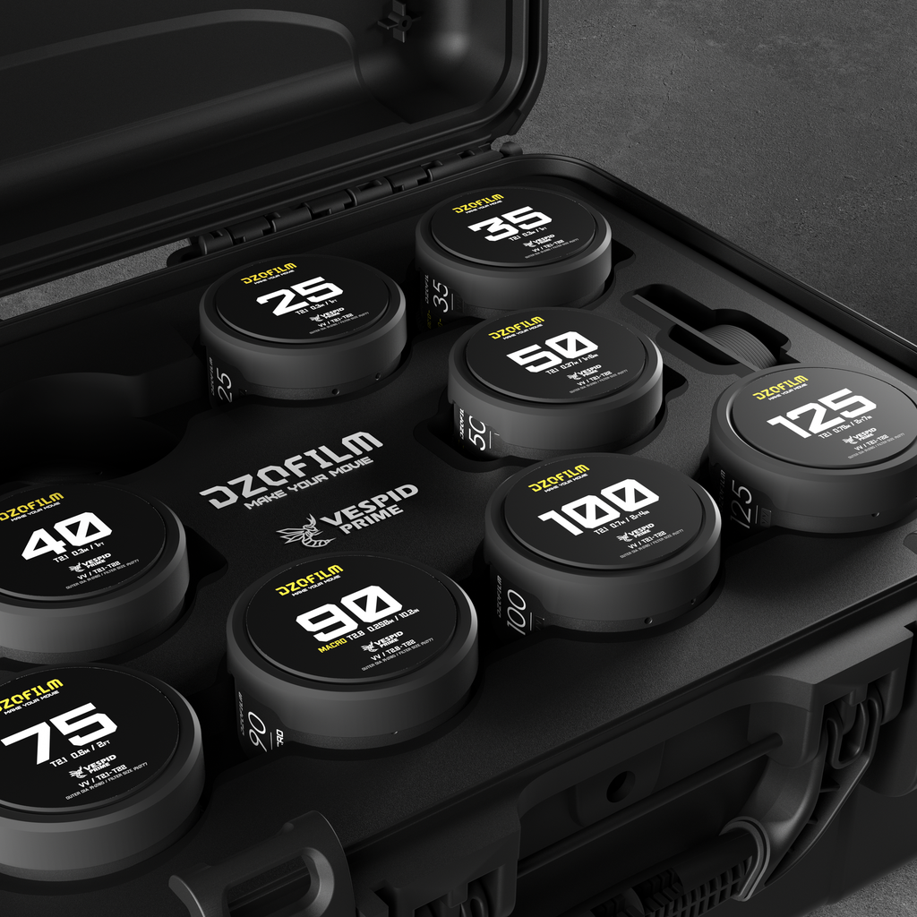 DZOFILM Vespid Prime 9-Lens Kit (16 T2.8 + 25/35/40/50/75/90/100/125 T2.1) metric
