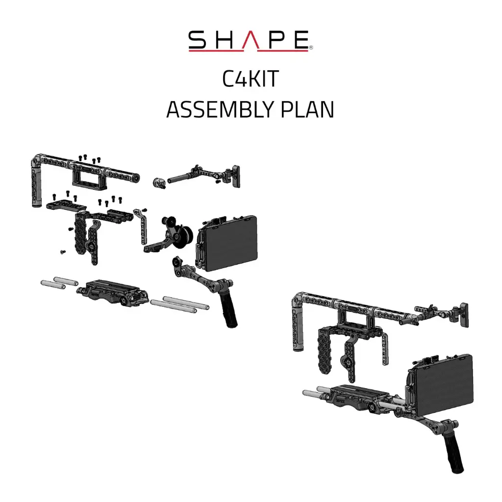 SHAPE CANON C400 CAGE BASEPLATE LONG TOP HANDLE VF WITH MATTEBOX AND FOLLOW FOCUS PRO