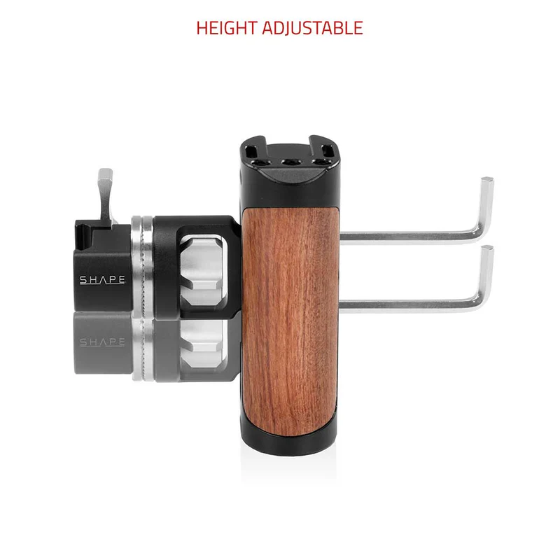 SHAPE Universal Pivoting Side Wooden Handgrip NATO Clamp with ARRI Rosette