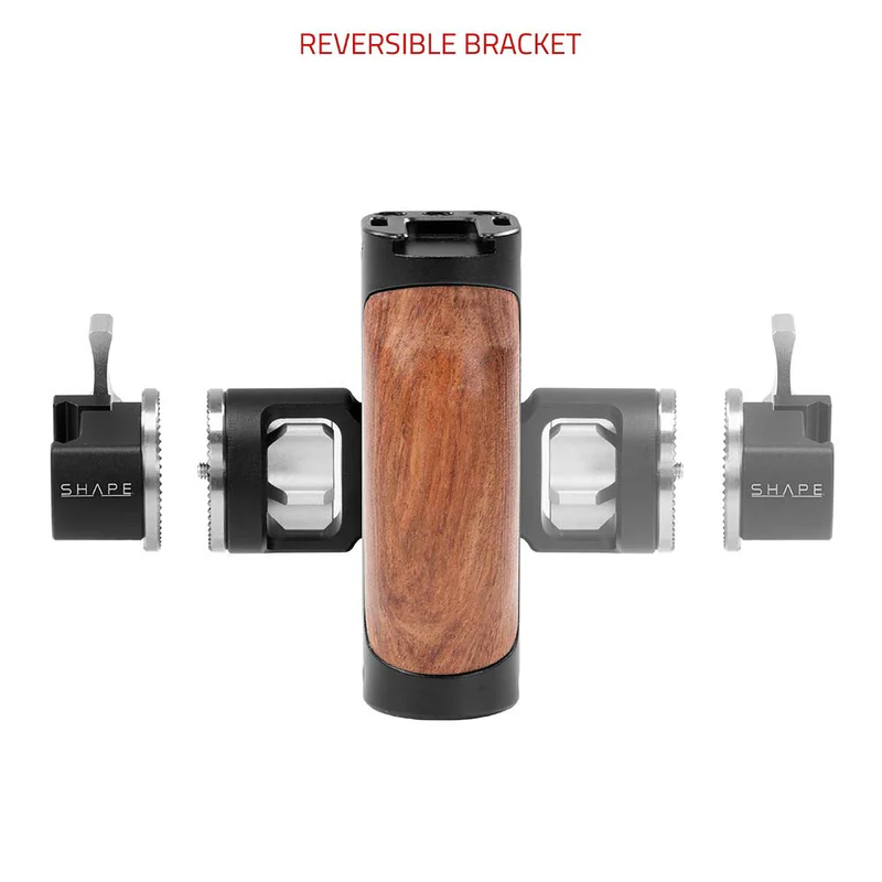 SHAPE Universal Pivoting Side Wooden Handgrip NATO Clamp with ARRI Rosette