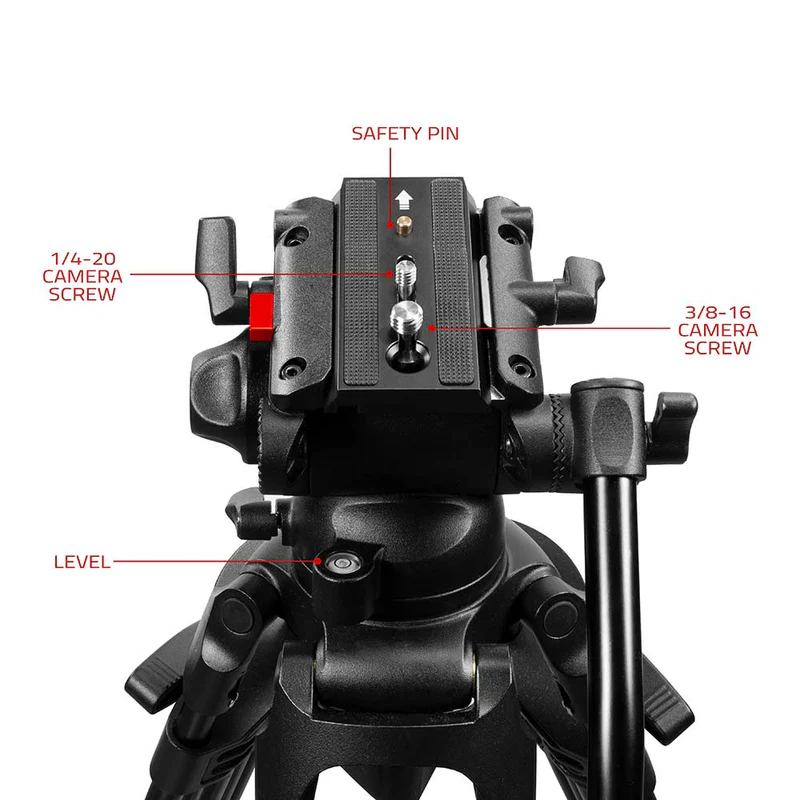 SHAPE Freelance Heavy-Duty Tripod with Fluid Head
