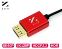 ZILR 8Kp60 50cm / 19.7" (Full to Right Angle Full) Hyper Thin High Speed HDMI Secure Cable with Ethernet 