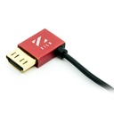 ZILR 8Kp60 50cm / 19.7" (Full to Right Angle Full) Hyper Thin High Speed HDMI Secure Cable with Ethernet 