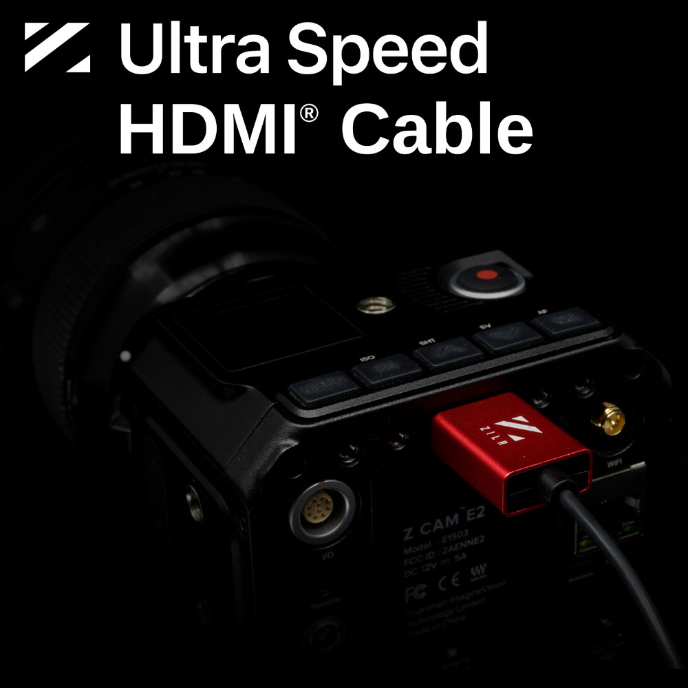 ZILR 8Kp60 50cm / 19.7" (Full to Right Angle Full) Hyper Thin High Speed HDMI Secure Cable with Ethernet 