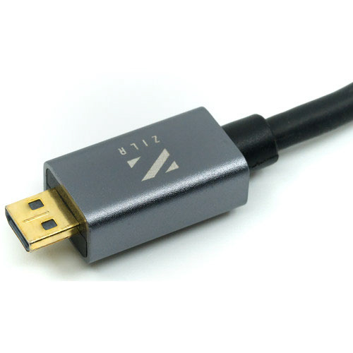 ZILR 4Kp60 50cm /17.7" (Full to Micro) Hyper Thin Ultra High Speed HDMI Secure Cable Micro Connector