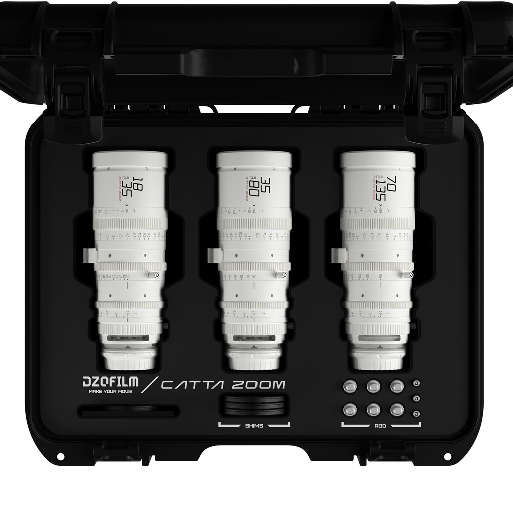 [DZO-FFCatta2E3-WH] DZOFILM Catta Zoom 3-Lens Kit (18-35/35-80/70-135 T2.9) White
