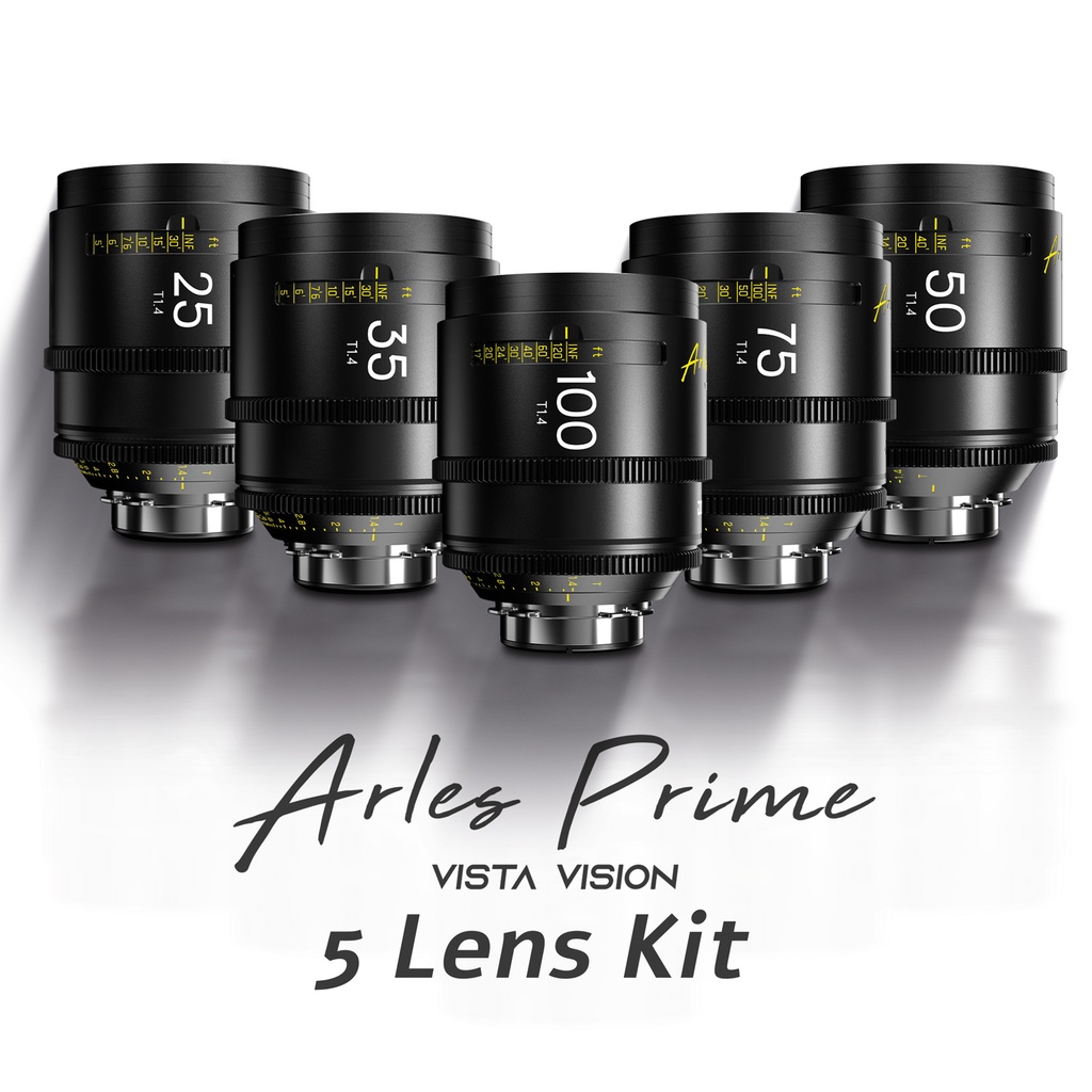DZOFILM Arles 5-Lens Kit 25/35/50/75/100mm T1.4 FF/VV Prime Cine Lens for PL (imperial)