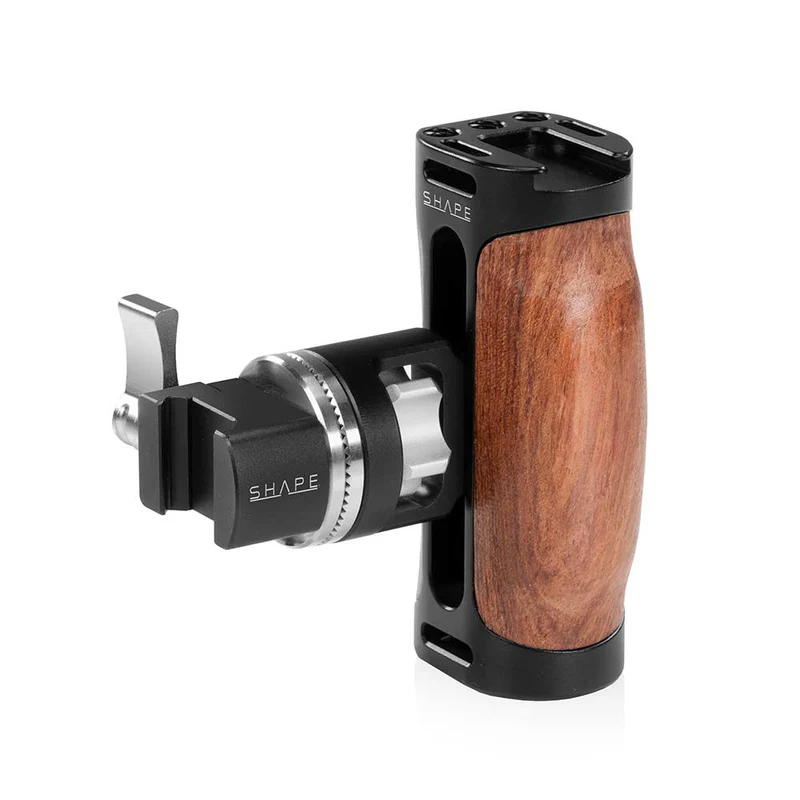 SHAPE Universal Pivoting Side Wooden Handgrip NATO Clamp with ARRI Rosette