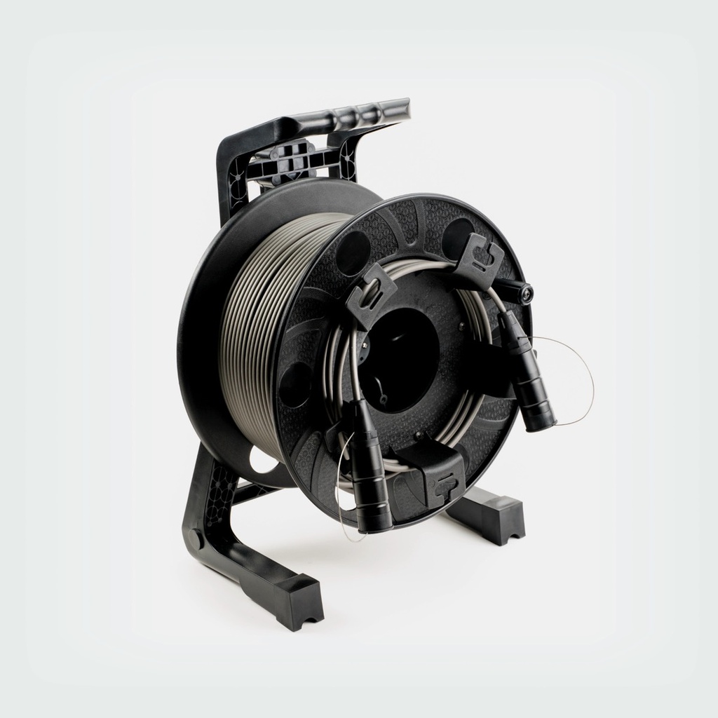 ZILR Cable Reel HDMI 8Kp60 100m (Directional Full to Full) Armored Fiber Optic Cable with Connect Caps on Production Reel