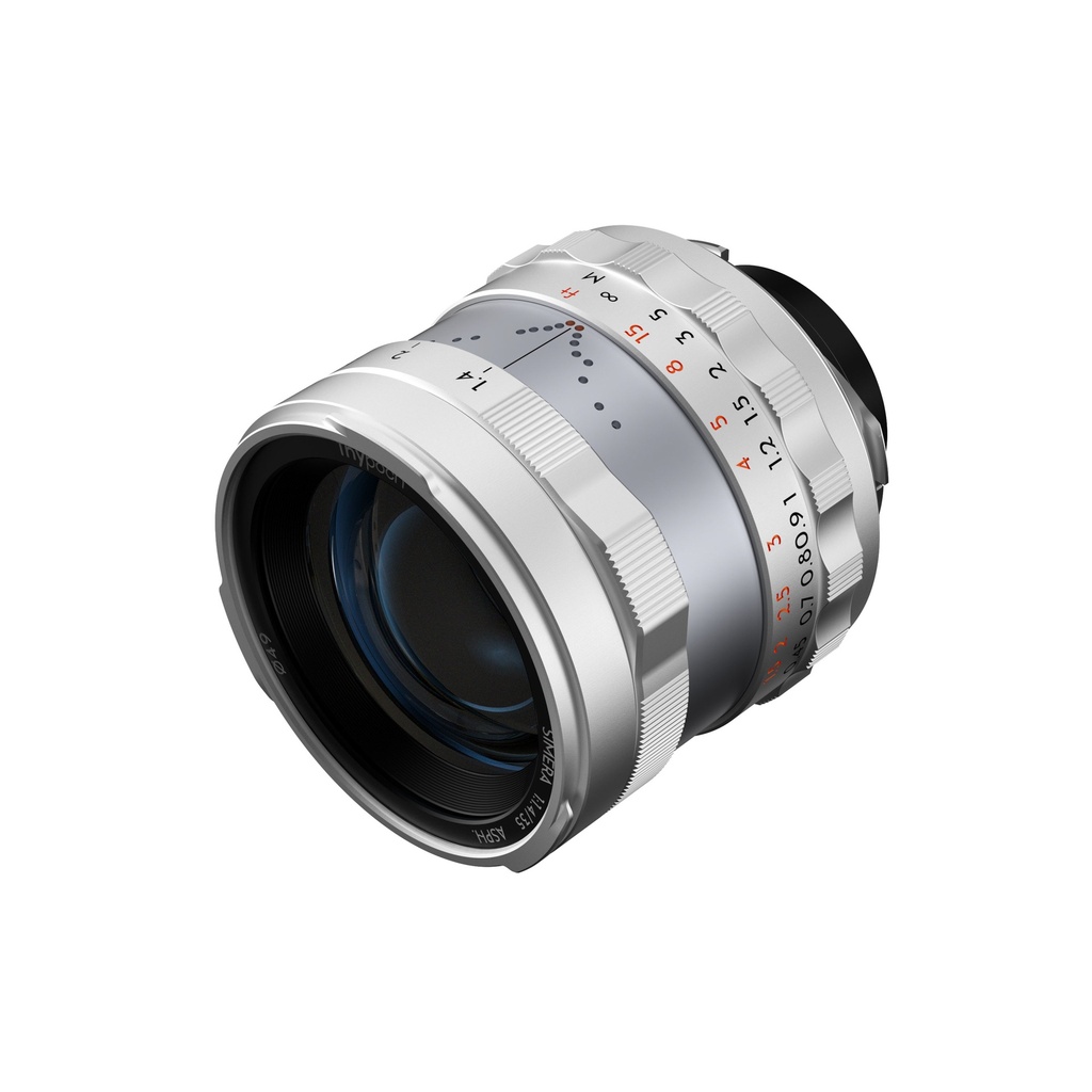 THYPOCH Full-frame Photography Lens Simera 35mm f1.4 for Leica M Mount - Focus Tab - Type ii - Silver