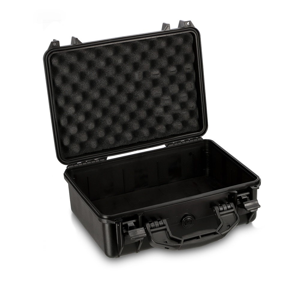 BLACK HARD SHELL CASE with cubed (pick-and-pluck) foam insert (model: HPRC 2400)