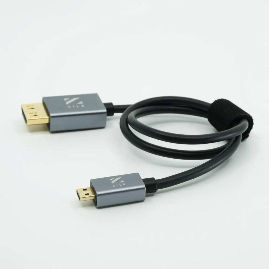 ZILR 4Kp60 1m / 3.3 ft (Full to Micro) Hyper Thin High Speed HDMI Secure Cable with Micro Connector 