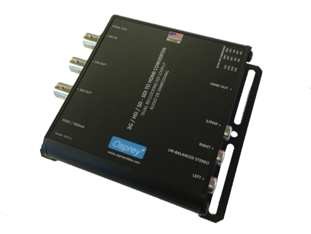 OSPREY SHCA-3 - 3G SDI to HDMI Converter with Dual 3G SDI Loopout and Audio de-embedding