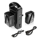 SHAPE 2x 14.8 V 98 WH rechargeable lithium-ion V-mount batteries with intelligent dual V-mount battery charger