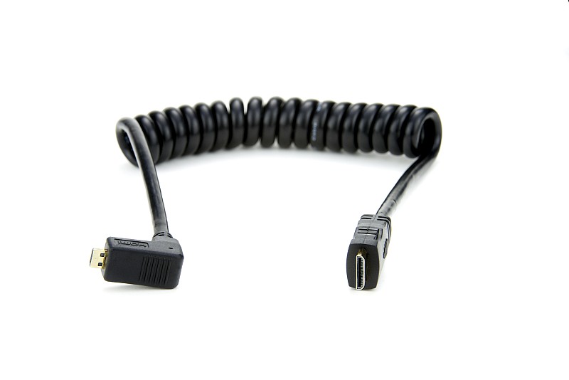 ATOMOS Coiled Right-Angle micro HDMI to mini HDMI Cable