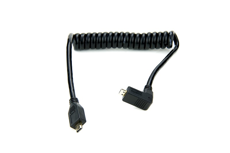 ATOMOS Coiled Right-Angle MICRO to Micro HDMI Cable