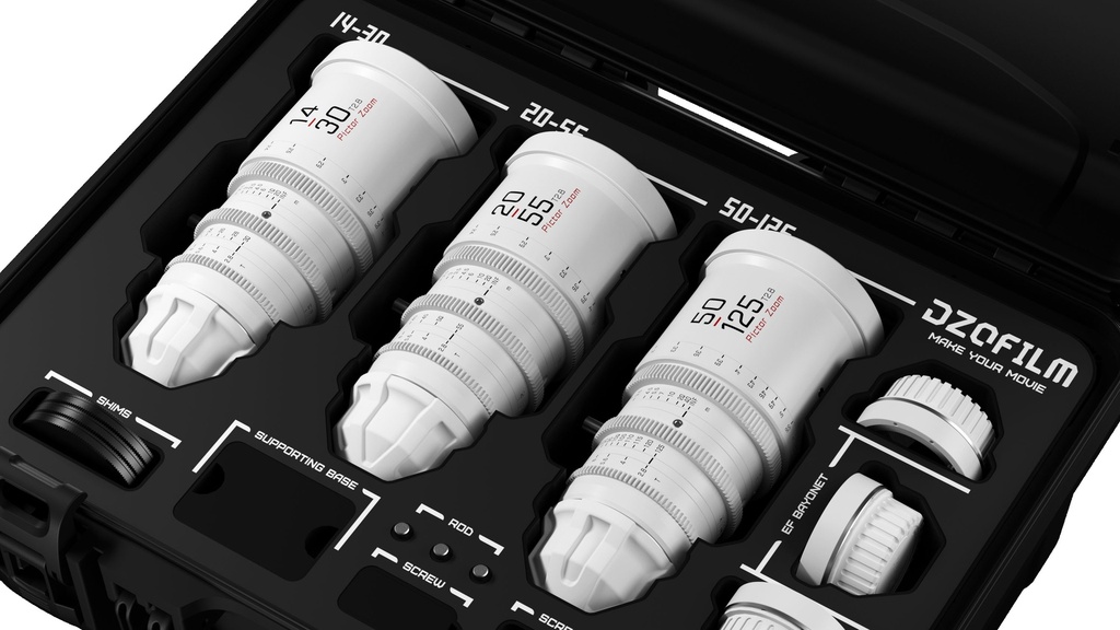 DZOFILM Pictor Zoom 3-Lens Kit (14-30/20-55/50-125 T2.8) White
