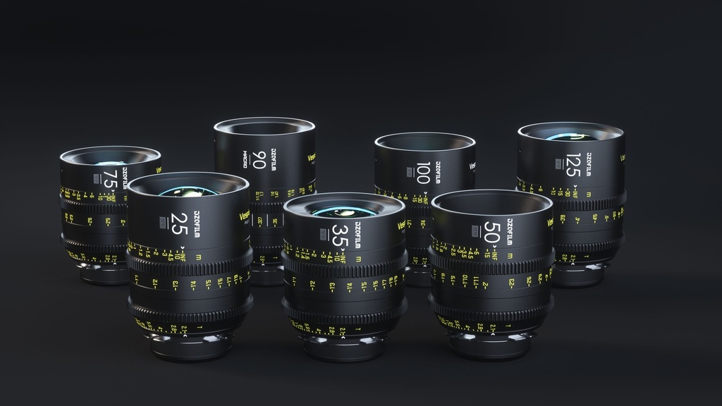 DZOFILM Vespid Prime 7-Lens Kit (25/35/50/75/100/125 T2.1 + Macro 90 T2.8) metric