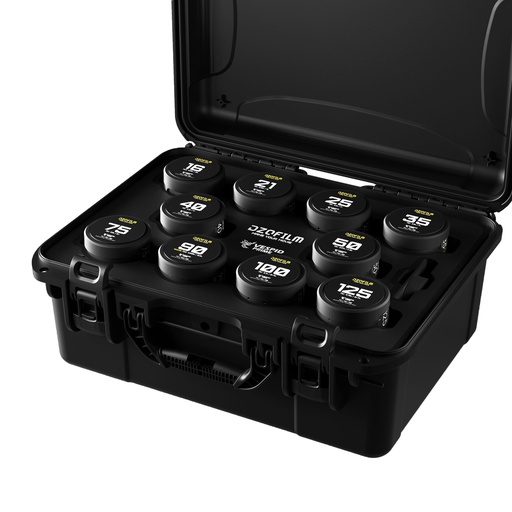 [DZO-V21K10PLI] DZOFILM Vespid Prime 10-Lens Kit (16 T2.8 + /21/25/35/40/50/75/100/125 T2.1 + Macro 90 T2.8) imperial