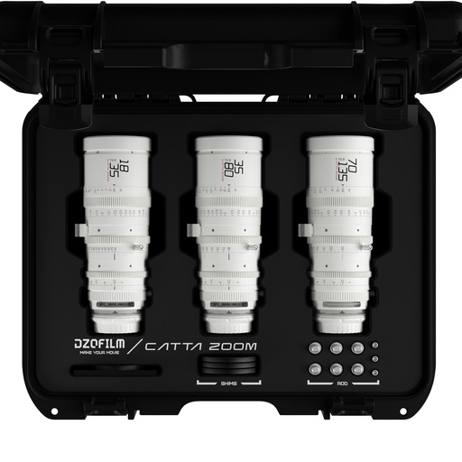[DZO-FFCatta2E3-WH] DZOFILM Catta Zoom 3-Lens Kit (18-35/35-80/70-135 T2.9) White