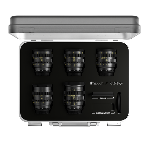 [TP-SC5P-M] THYPOCH Simera-C 5-Lens Kit 21/28/35/50/75mm T1.5 FF Prime Cine Lens (M Mount)