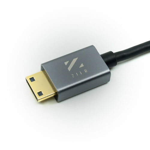 [ZRHAC02] ZILR 4Kp60 1m (Full to Mini) Hyper Thin Ultra High Speed HDMI Secure Cable Mini Connector