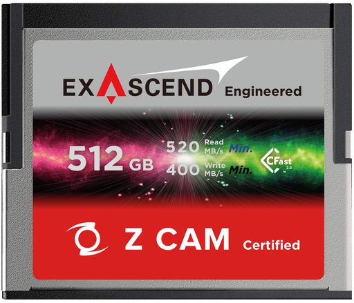 [EXSZ3X512GB] Exascend Cinema Cfast 512GB for Z-Cam