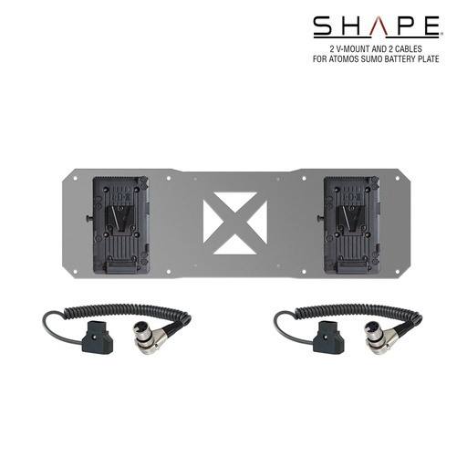 [SH2VMAB] SHAPE 2 V-Mount Battery Plates and 2 Cables for Atomos Sumo