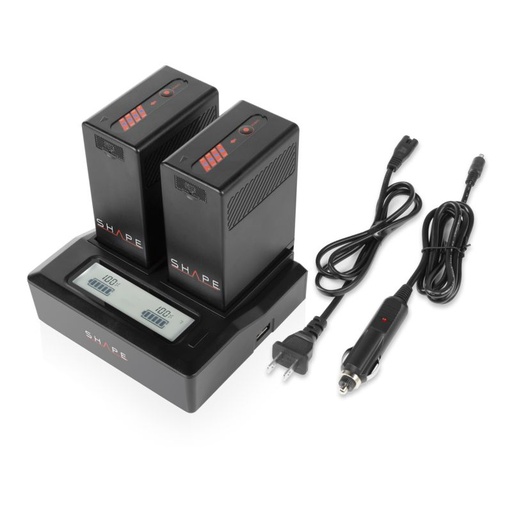 [SHBPU2B] SHAPE 2x Lithium-Ionen Batterien mit Dual LCD Ladegerät